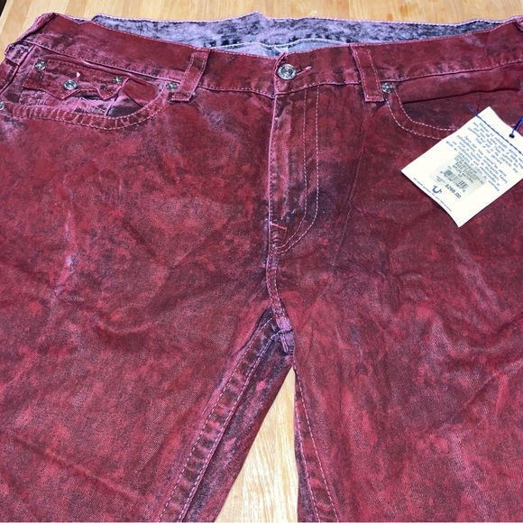 Nwt True Religion Men's Red Jeans Basic Straight M3F859TSM Size 42 - Picture 10 of 11